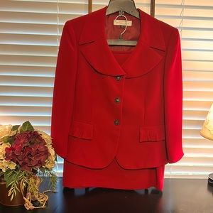 Beautiful Tahari Arthur Levine Red Suit